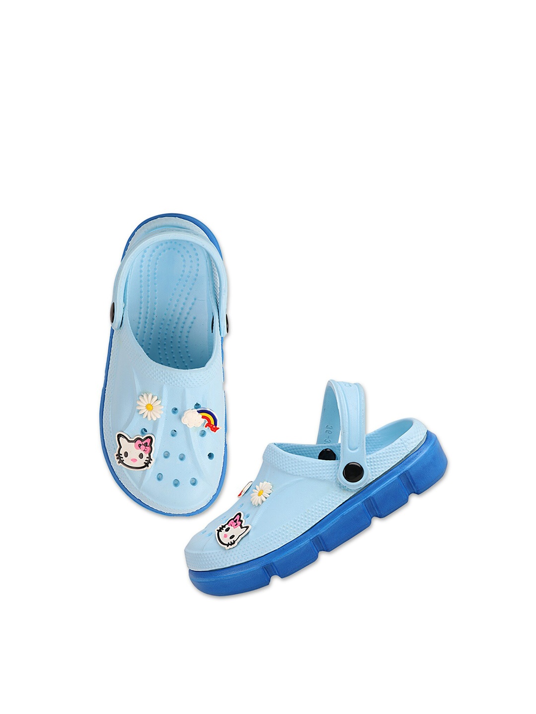 

Try Me Women Blue & White Printed Clogs