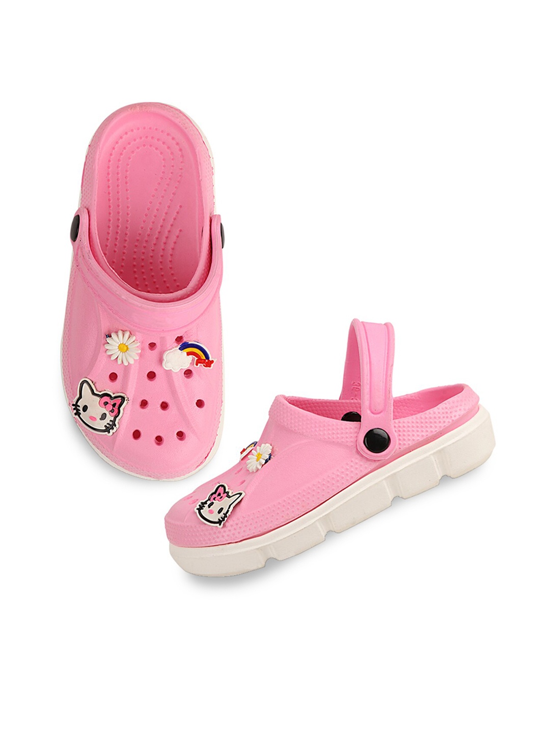 

Try Me Women Pink & White Printed Clogs