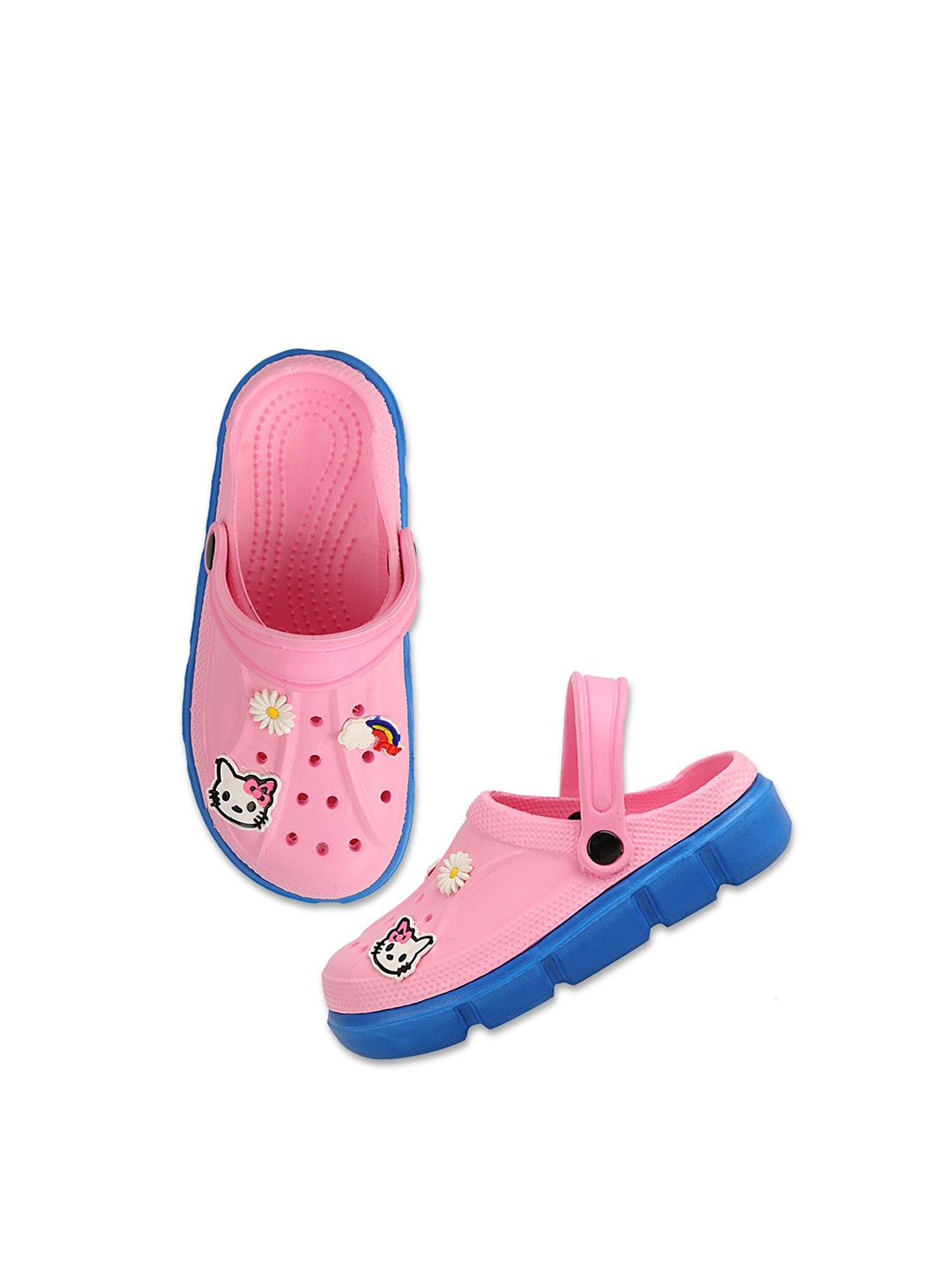 

Try Me Women Pink & Blue Printed FlipFlop Clogs Slipper