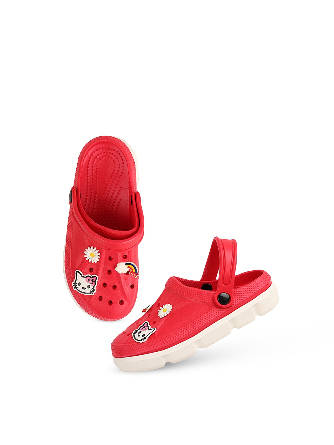 

Try Me Women Red & White Printed Clogs