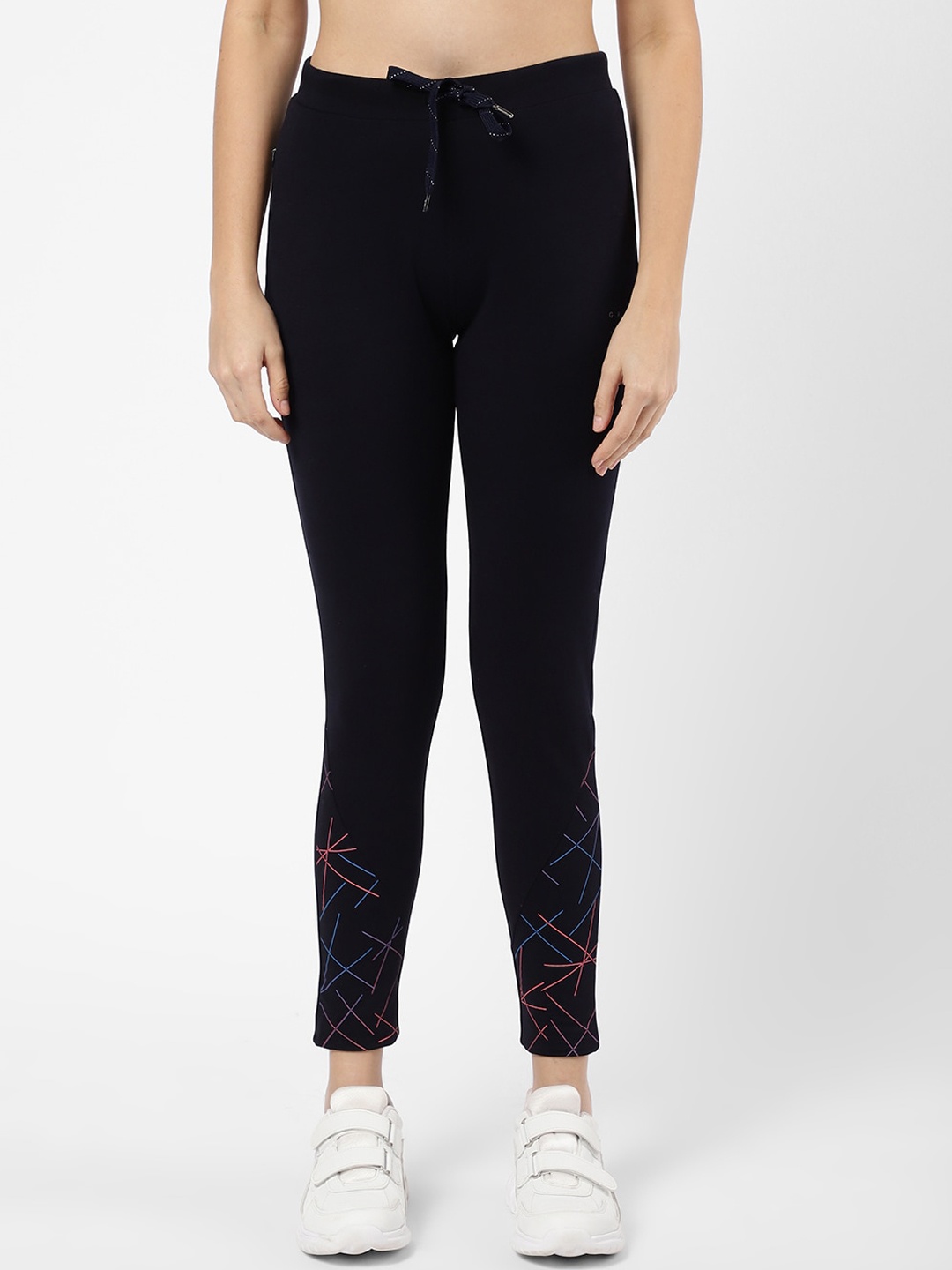 

Sweet Dreams Women Navy Blue Dry-Fit Cotton Slim-Fit Track Pants