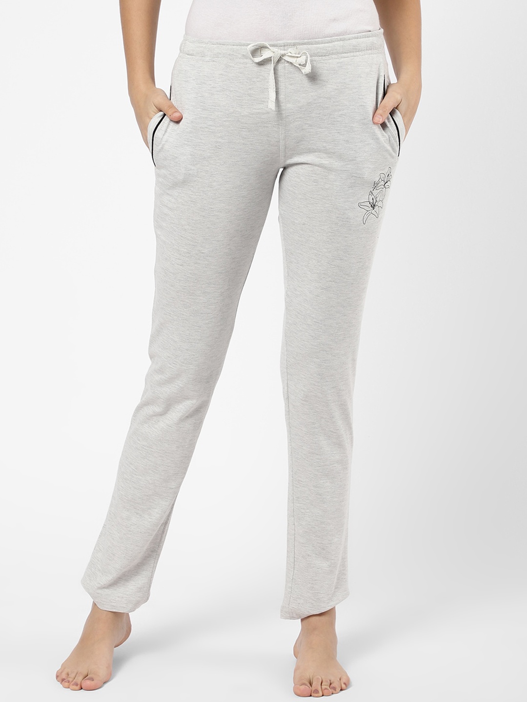 

Sweet Dreams Women White Solid Cotton Lounge Pants