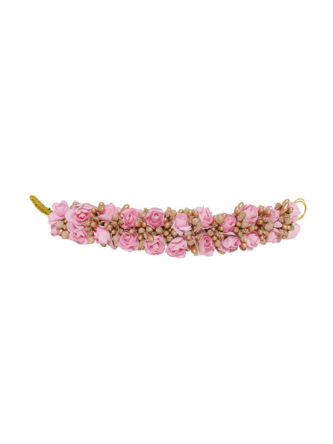 

Sanjog Women Pink & Gold-Toned Embellished Juda Gajra