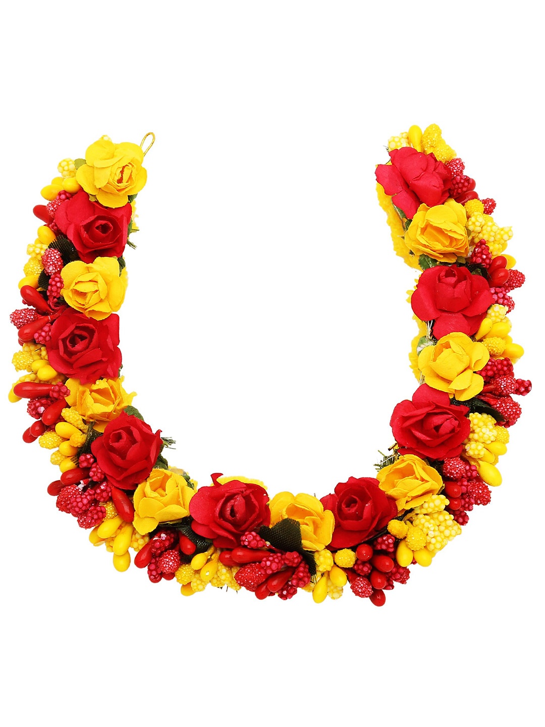 

Sanjog Women Yellow & Red Embellished Bun Gajra