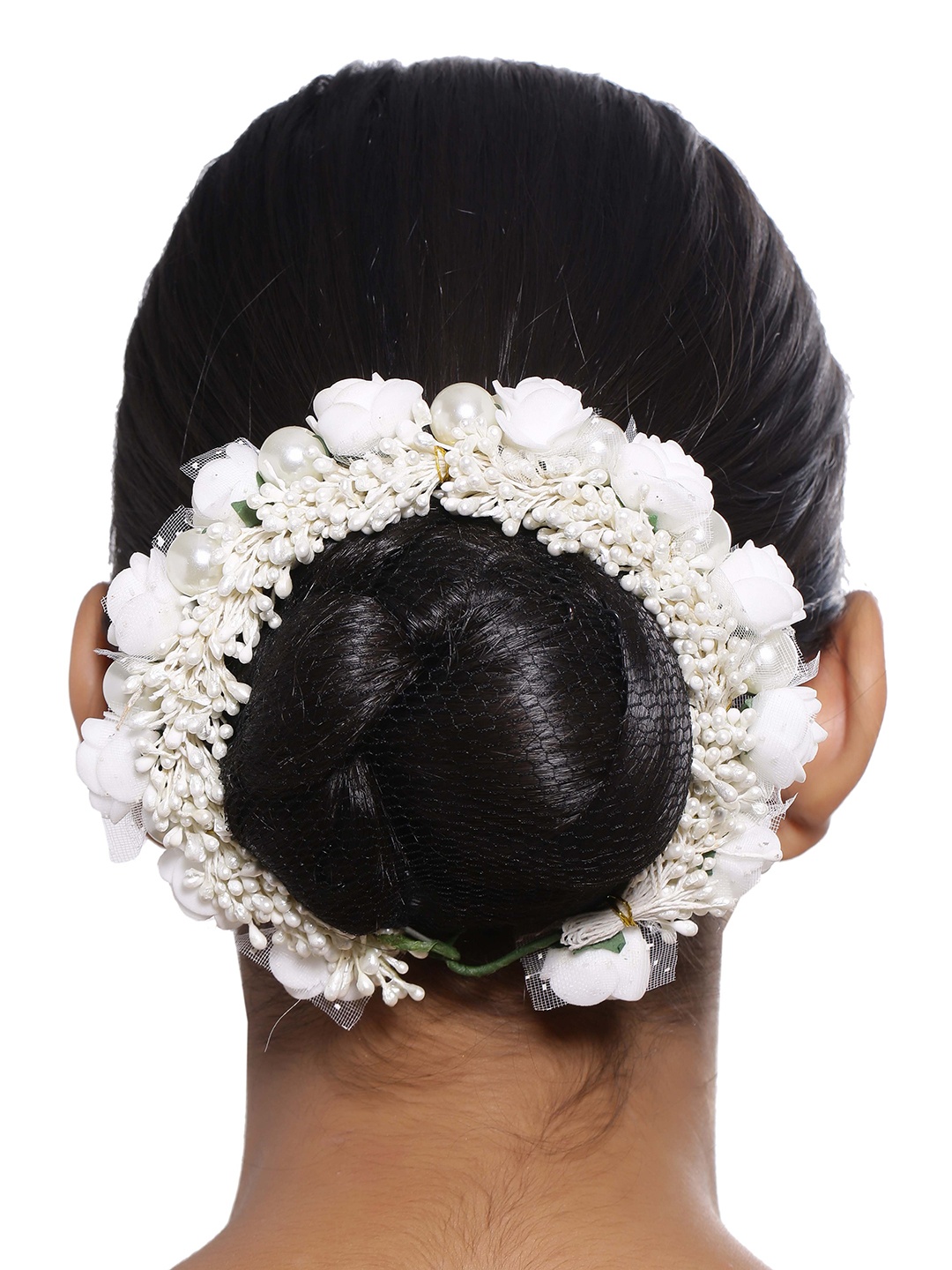

Sanjog Women White Embellished Hair Accessory Juda Gajra