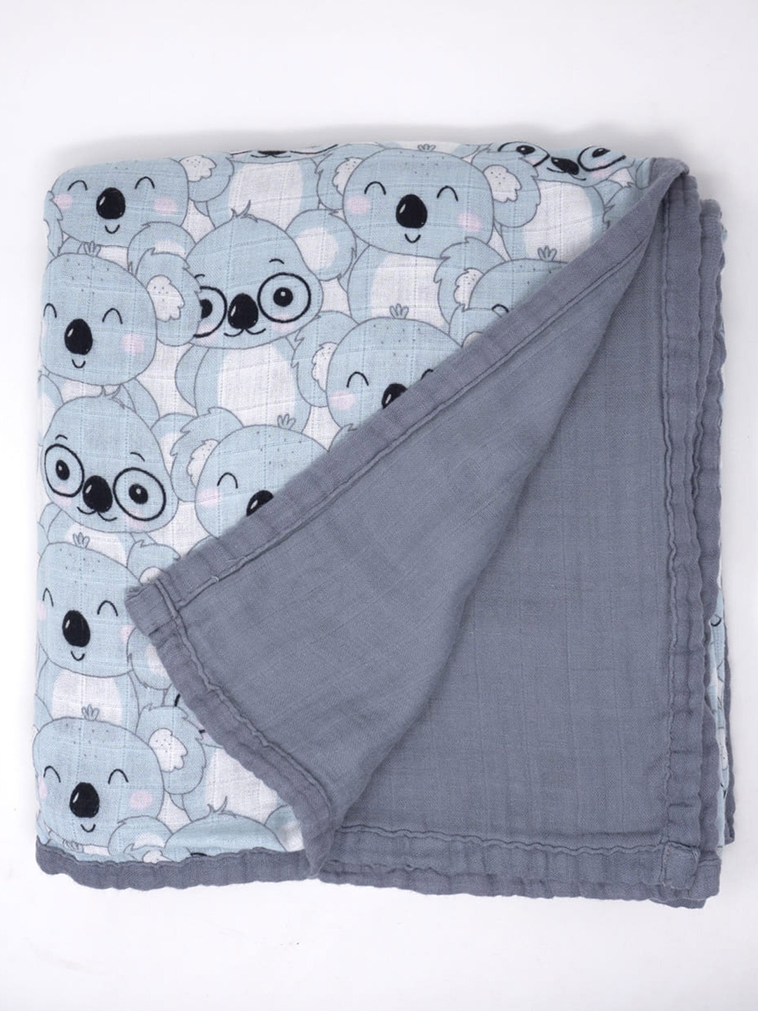 

cocoon care Blue & White Cartoon Characters AC Room 350 GSM Single Bed Blanket