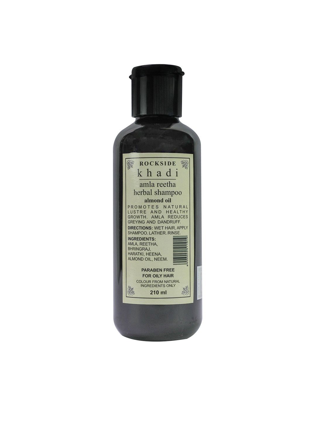 

ROCKSIDE KHADI Amla Reetha Herbal Shampoo with Almond Oil - 210 ml, Black