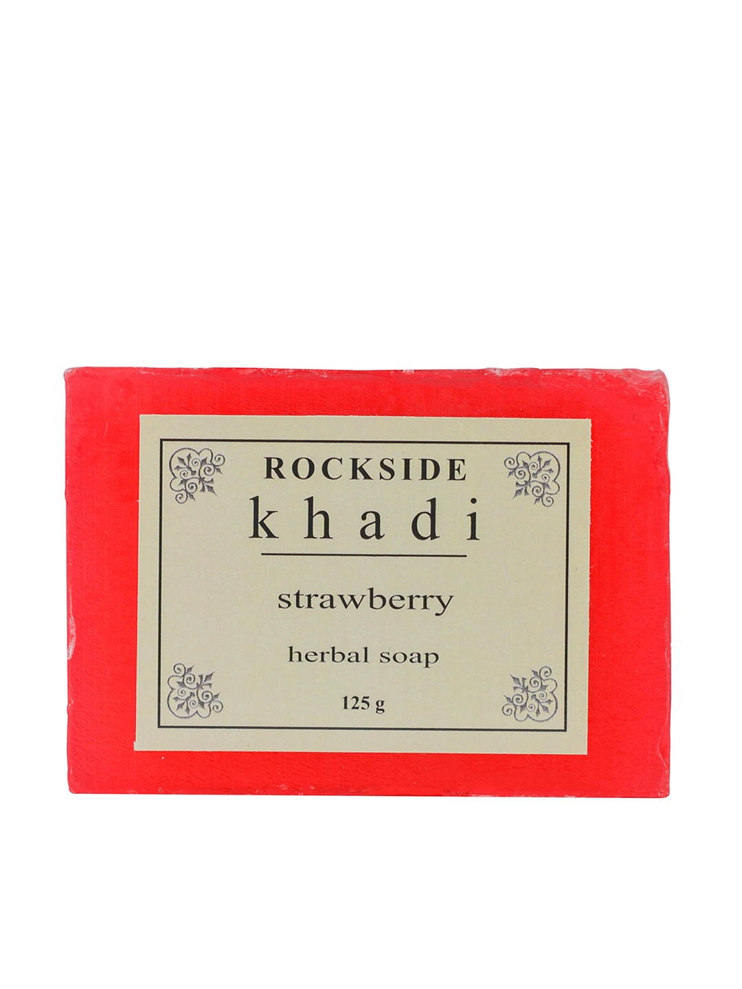 

ROCKSIDE KHADI Herbal Strawberry Paraben Free Soap - 125 g, Red