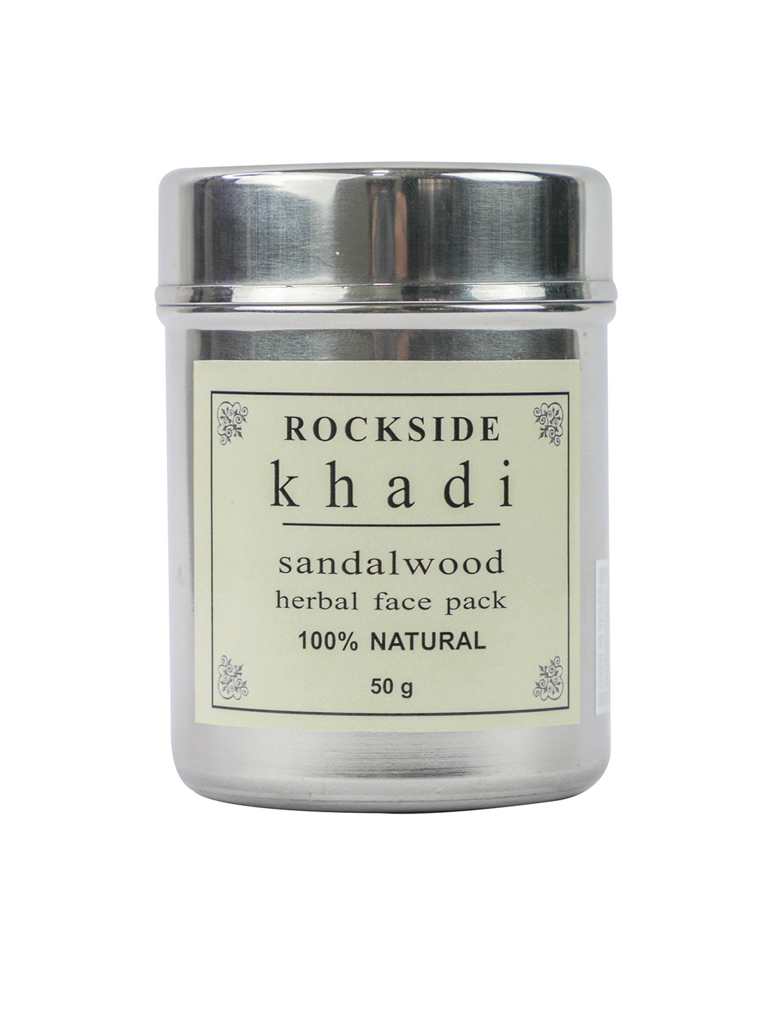 

ROCKSIDE KHADI 100% Natural Sandalwood Herbal Face Pack with Neem & Tulsi - 50 g, Silver