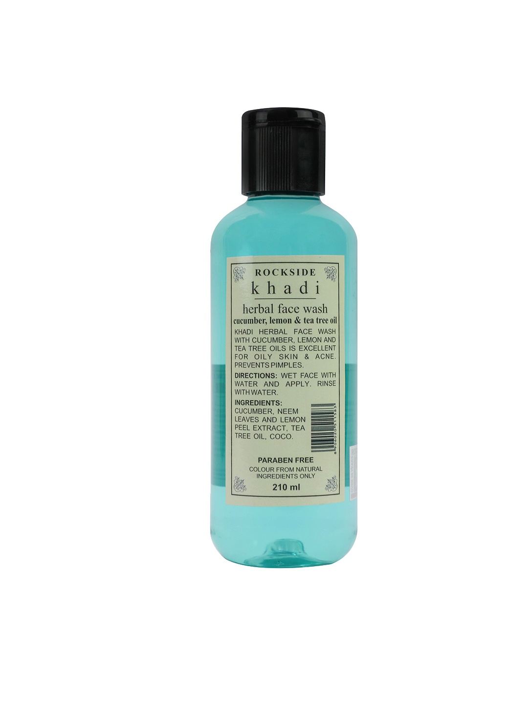 

ROCKSIDE KHADI Cucumber Tea Tree & Lemon Herbal Face Wash for Acne-Prone Skin - 210ml, Blue