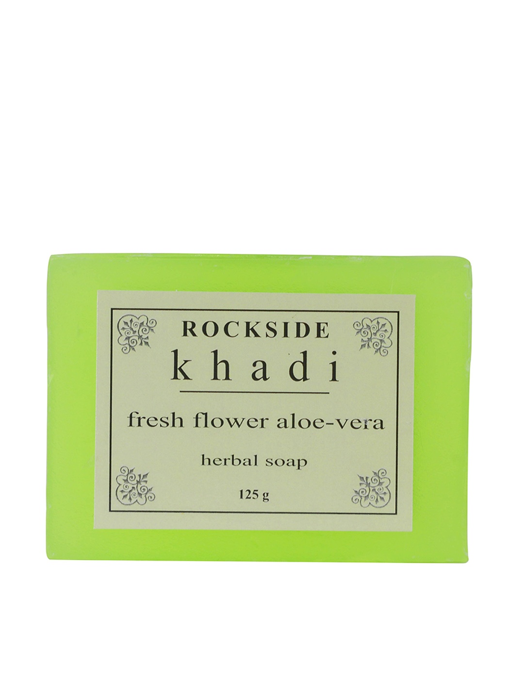 

ROCKSIDE KHADI Cruelty-Free Fresh Flower Aloe Vera Herbal Soap with Neem & Basil - 125 g, Green