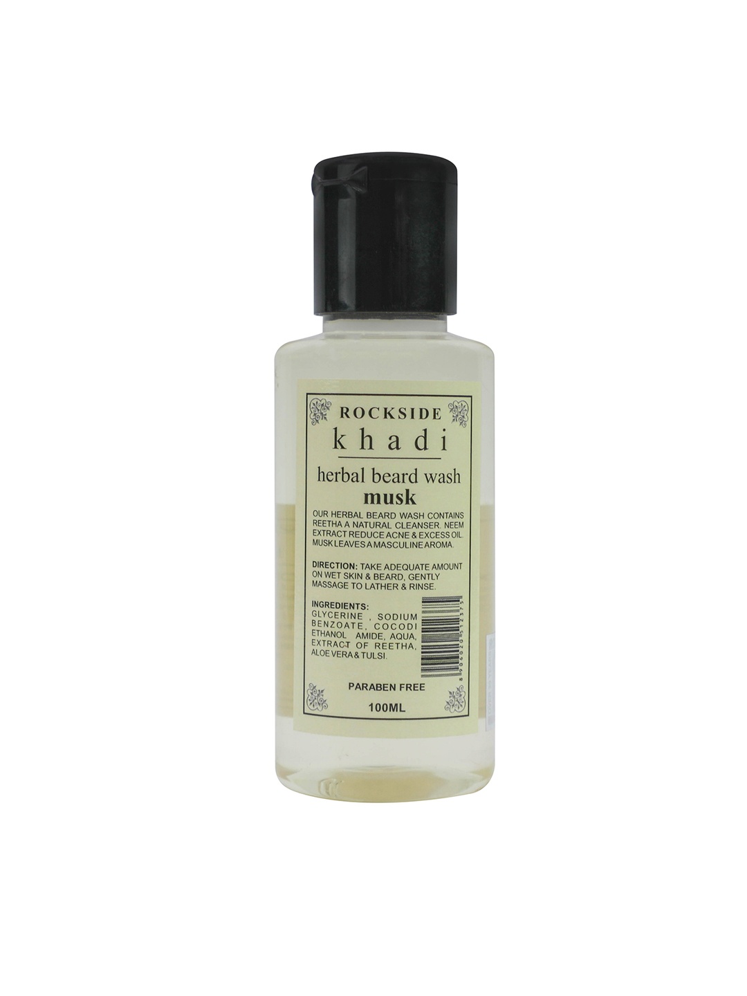 

ROCKSIDE KHADI Herbal Paraben Free Musk Beard Wash - 100 ml, White