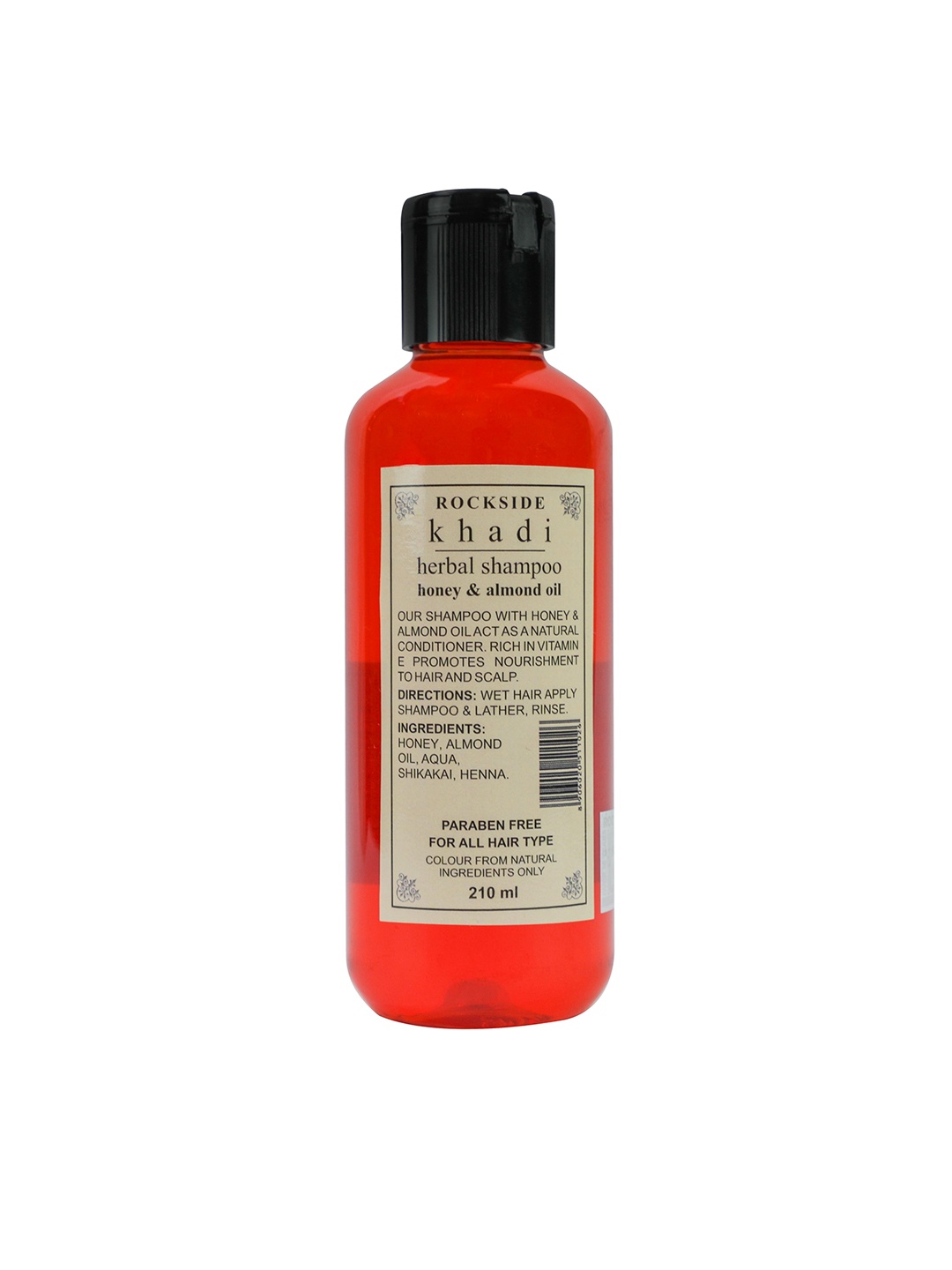 

ROCKSIDE KHADI Paraben Free Herbal Shampoo with Honey & Almond Oil - 210 ml, Red