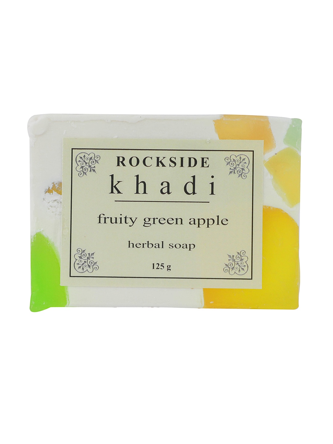 

ROCKSIDE KHADI Herbal Fruity Green Apple Paraben Free Soap - 125 g, White