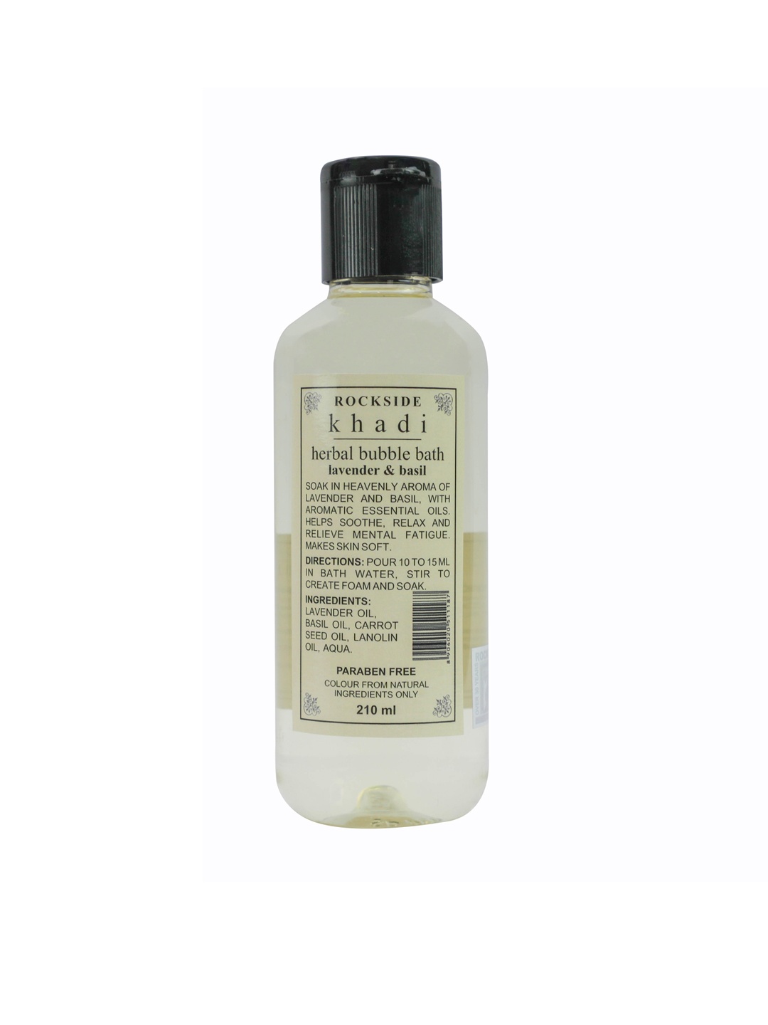 

ROCKSIDE KHADI Lavender & Basil Herbal Bubble Bath - 210 ml, White