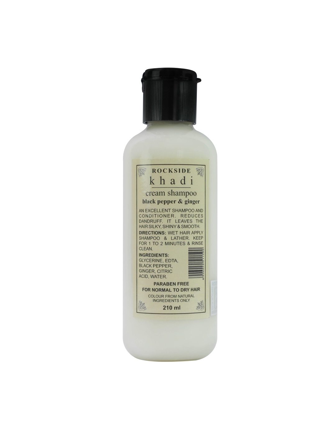 

ROCKSIDE KHADI Paraben Free Cream Shampoo with Black Pepper & Ginger - 210 ml, White