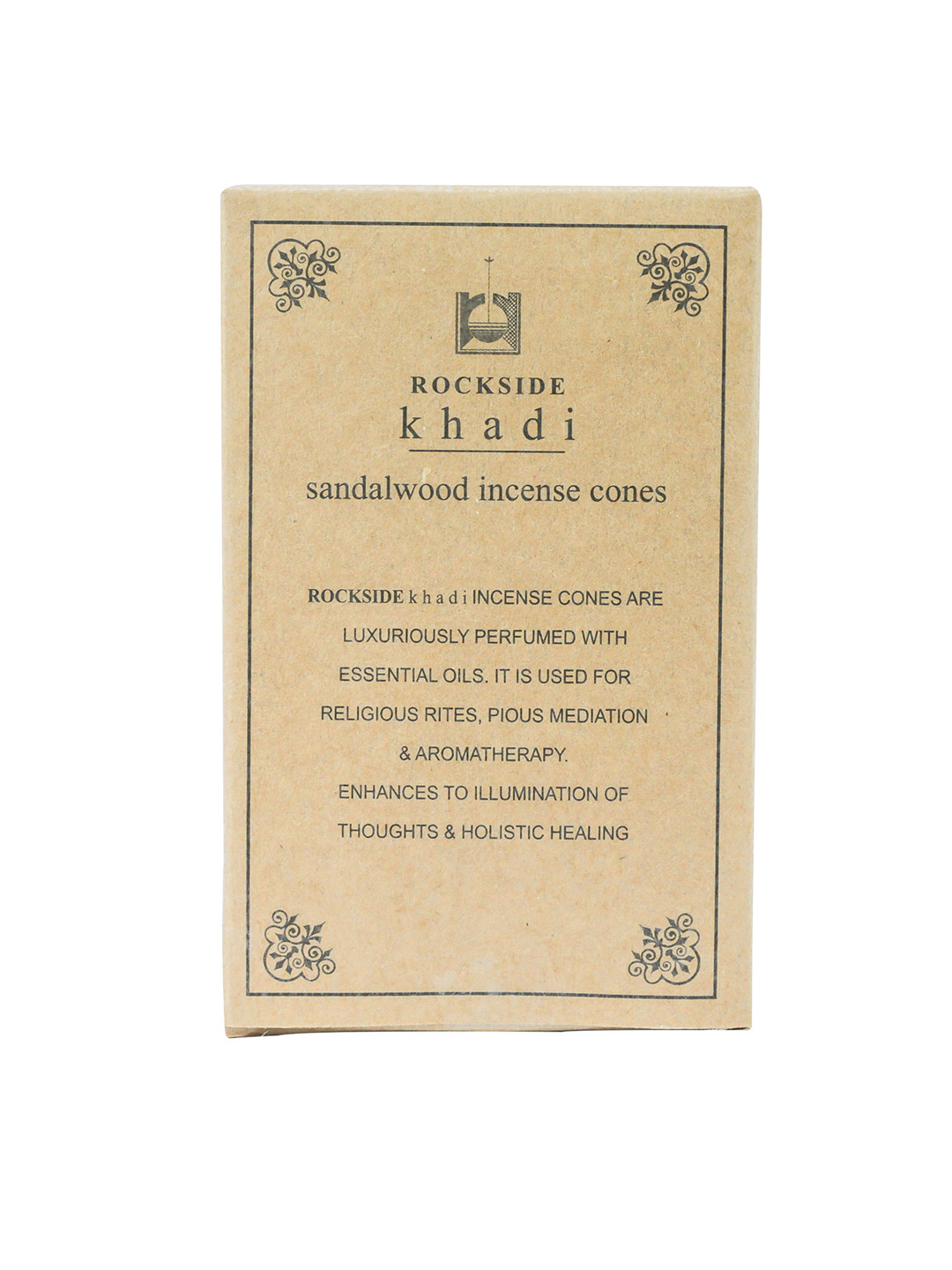 

ROCKSIDE KHADI Brown Sandalwood Herbal Insense Cone 100 GM