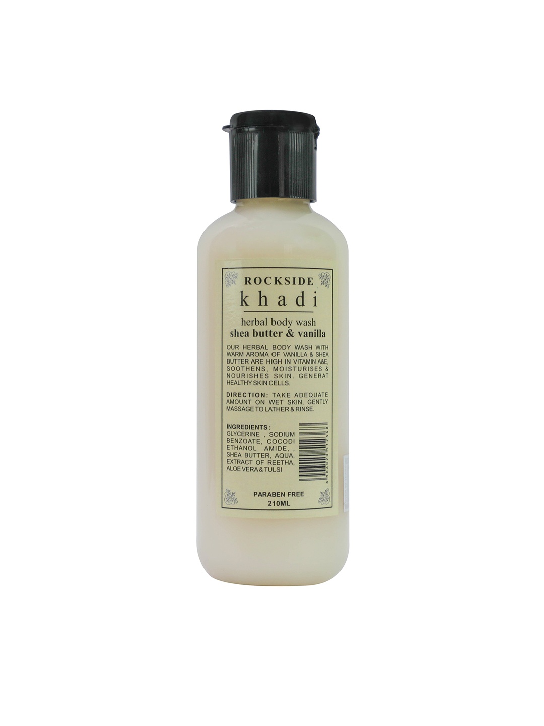

ROCKSIDE KHADI Shea Butter & Vanilla Herbal Paraben Free Body Wash - 210 ml, White
