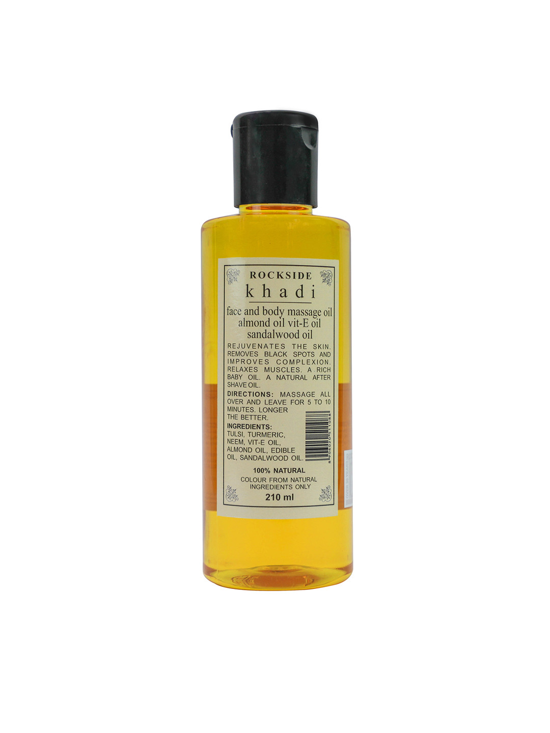 

ROCKSIDE KHADI Herbal Face & Body Massage Oil with Almond Oil & Vitamin E- 210 ml, Yellow