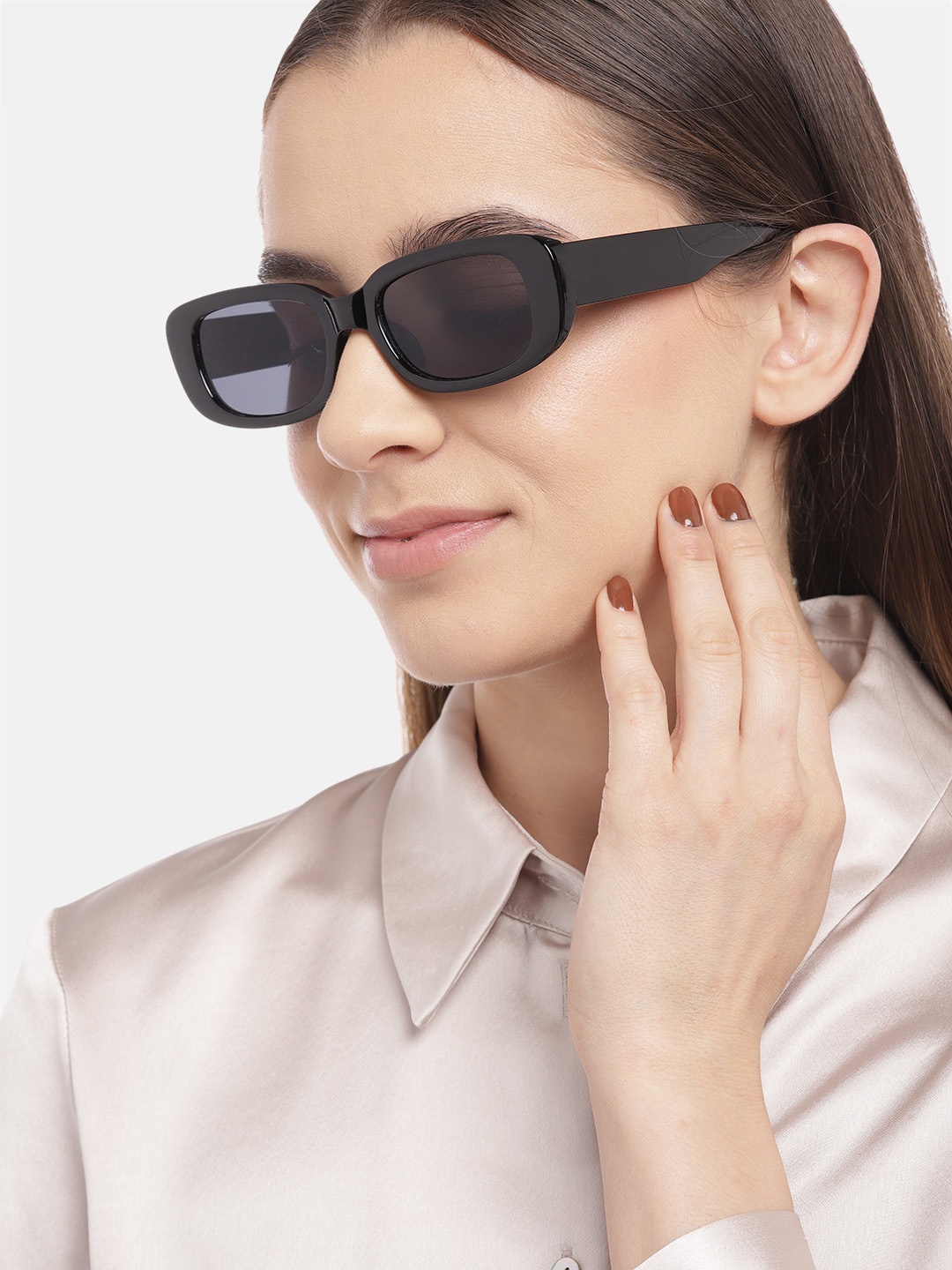 

Voyage Women Black Lens & Black Rectangle Sunglasses with UV Protected Lens