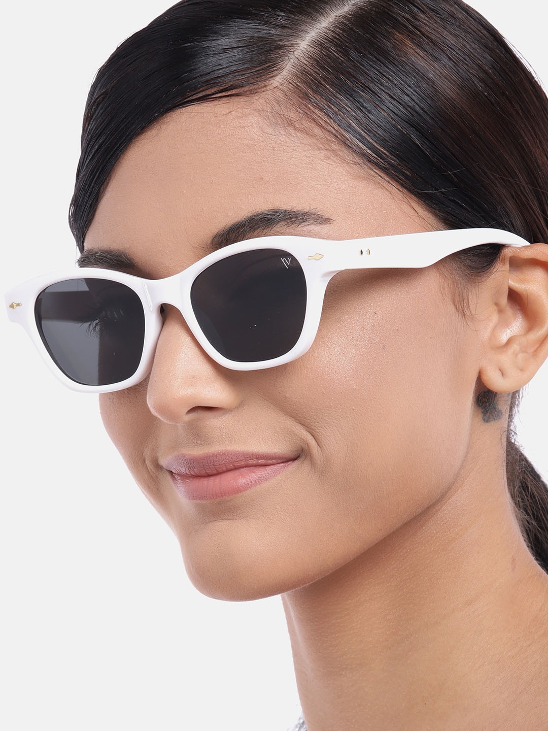 

Voyage Women Black Lens & White Cateye Sunglasses with UV Protected Lens-65013MG3820