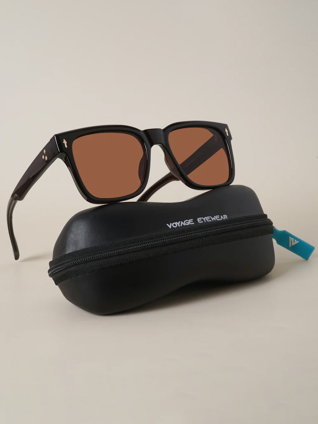 

Voyage Unisex Brown Lens & Black Wayfarer Sunglasses with UV Protected Lens