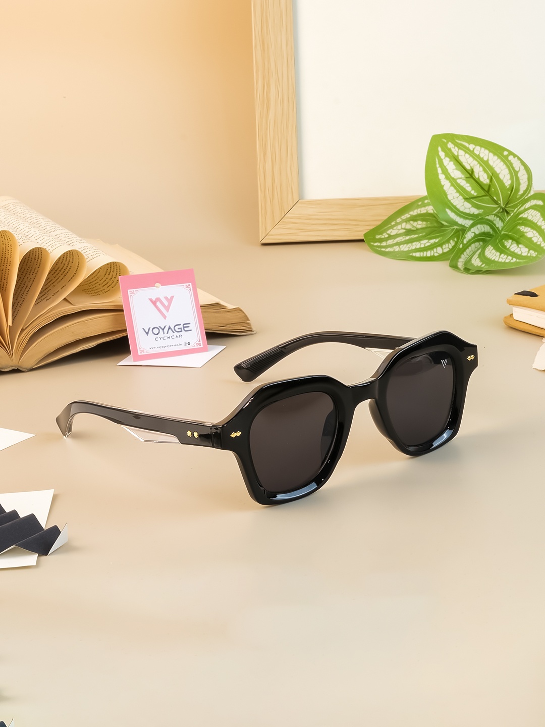 

Voyage Women Black Lens & Black Square Sunglasses with UV Protected Lens 65010MG3837
