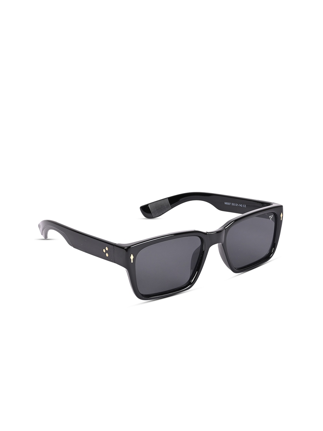 

Voyage Unisex Black Lens & Black Rectangle Sunglasses with UV Protected Lens