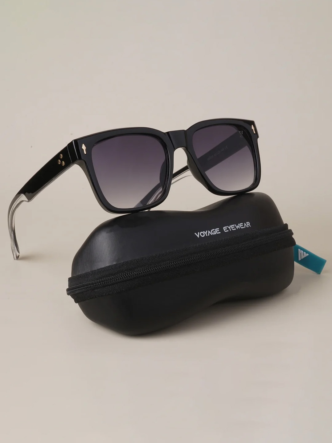 

Voyage Unisex Grey Lens & Black Wayfarer Sunglasses with UV Protected Lens