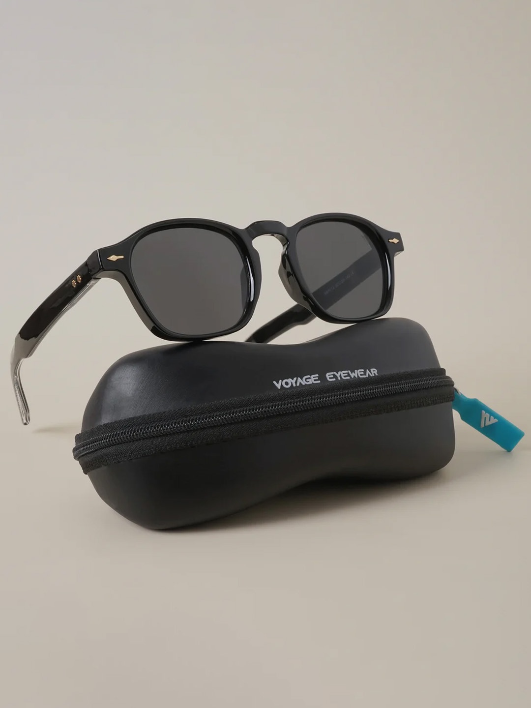 

Voyage Unisex Black Lens & Black Round Sunglasses with UV Protected Lens