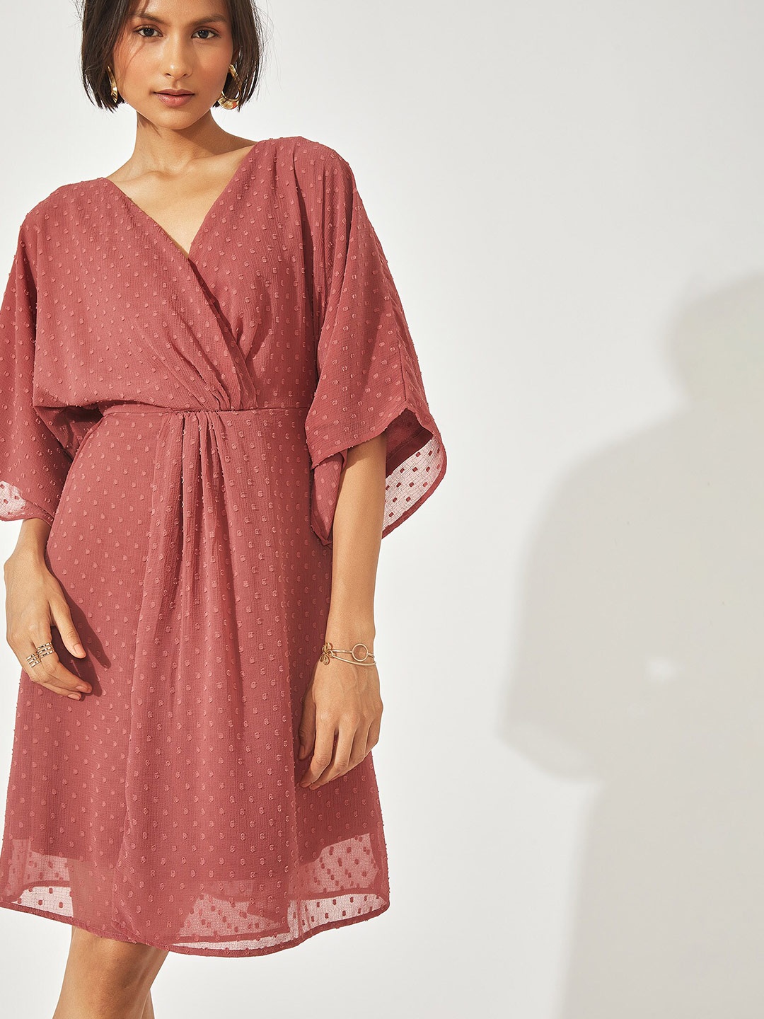 

The Label Life Pink Dolman Sleeve A-Line Midi Dress