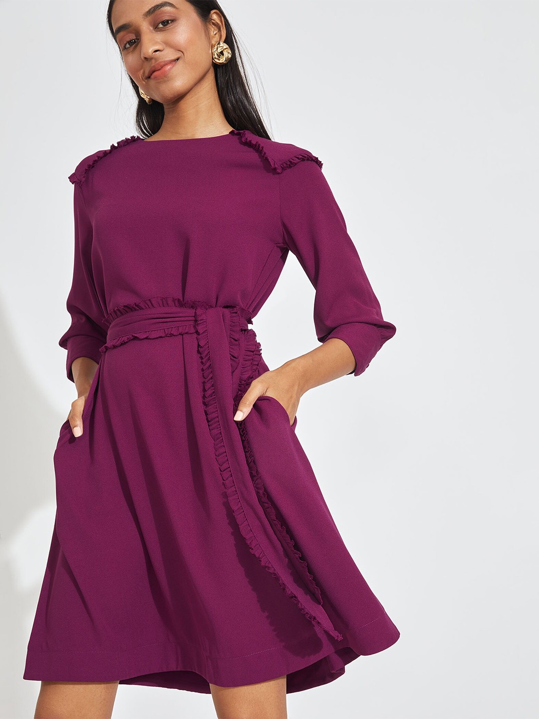 

The Label Life Purple Orchid Ruffled Dress