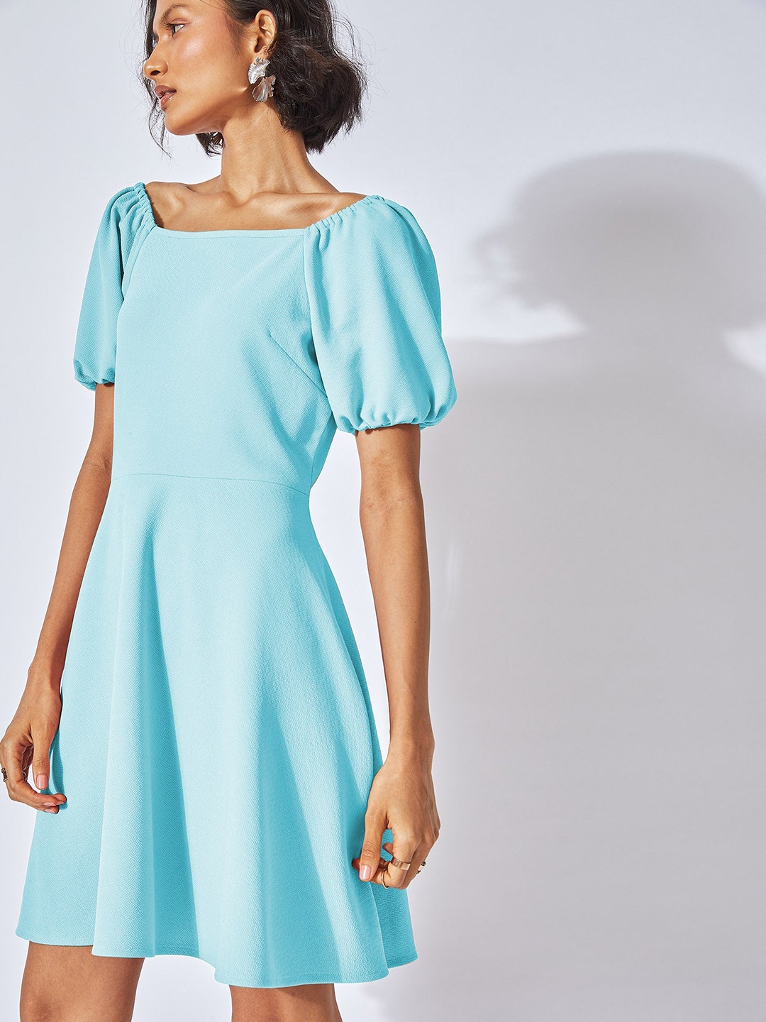 

The Label Life Blue Puff Sleeve Mini Dress