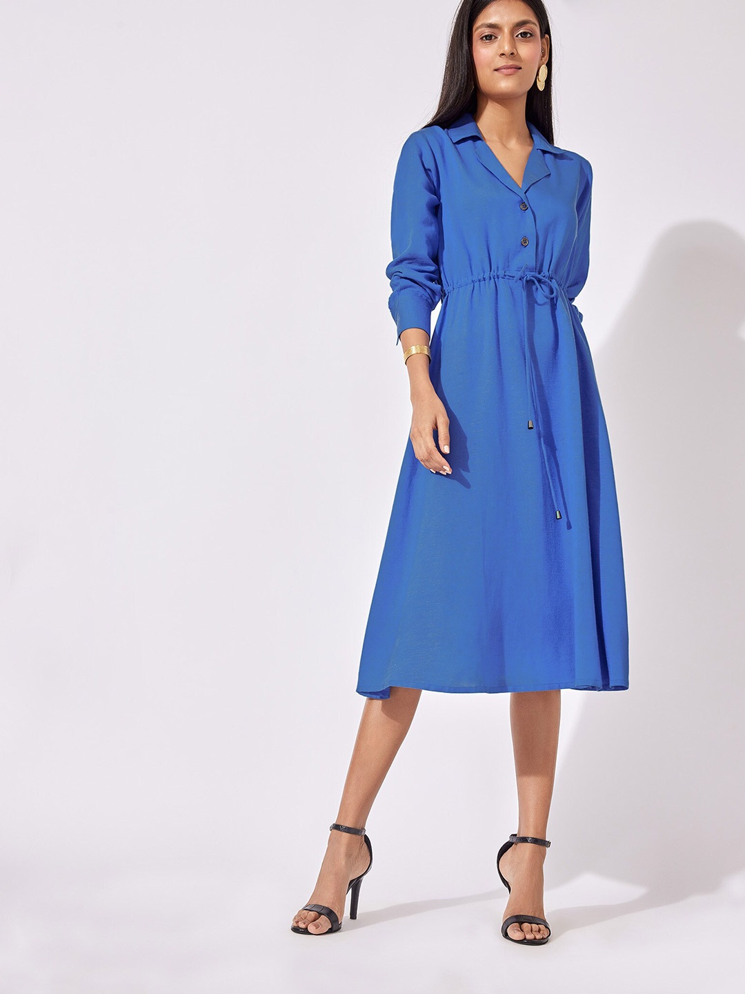 

The Label Life Blue Cobalt Drawstring Midi Dress