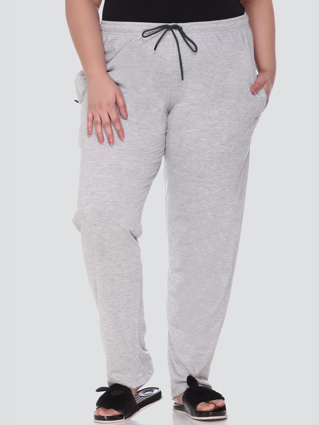 

CUPID Women Grey Solid Lounge Pants-9001
