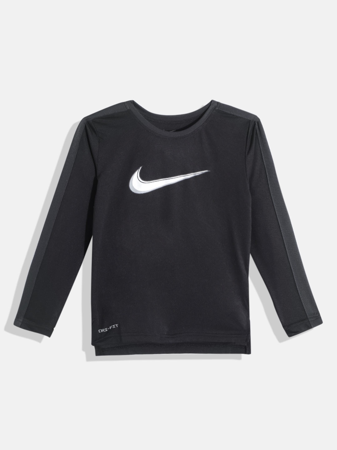 

Nike Boys Black Brand Logo Print B NK ALL DAY PLAY LS KNIT T-shirt