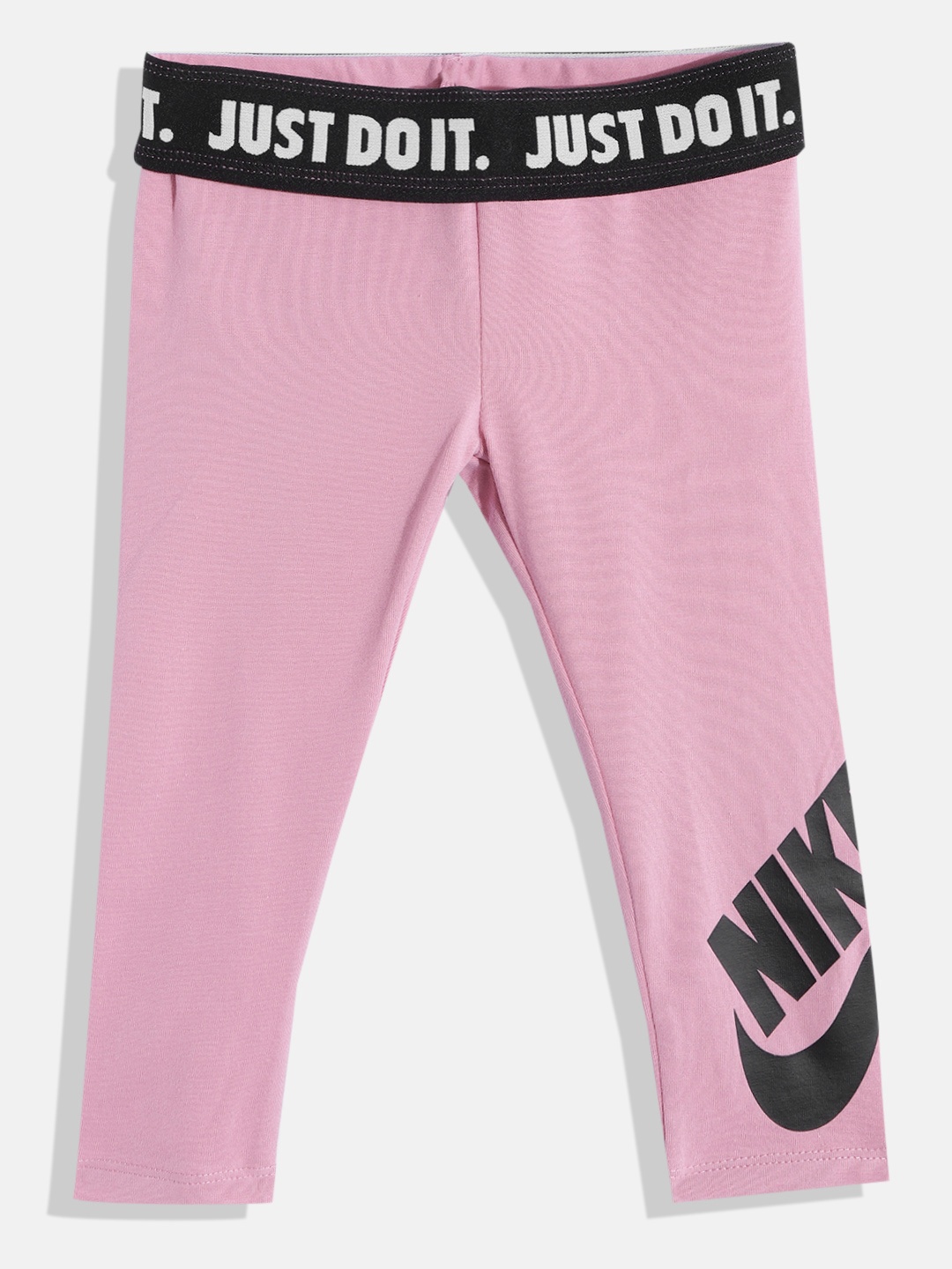 

Nike Girls Pink & Black Brand Logo Detail Leggings