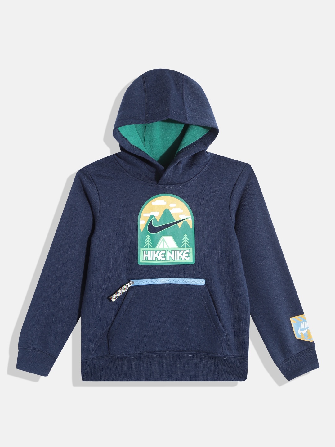 

Nike Boys Navy Blue Printed Hooded Sweatshirt