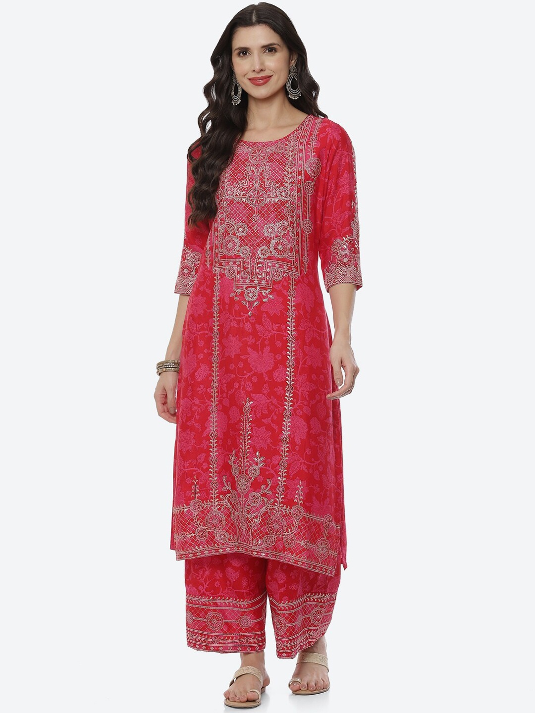 

Rangriti Women Pink Ethnic Motifs Printed Kurta
