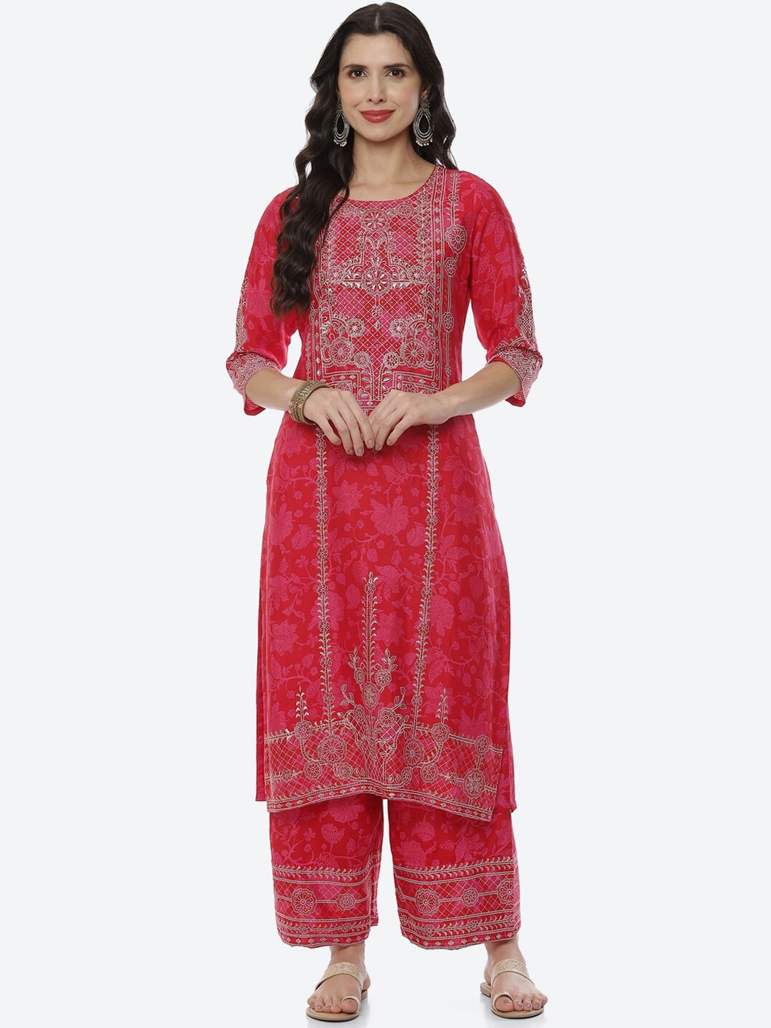 

Rangriti Women Pink Ethnic Motifs Printed Kurta