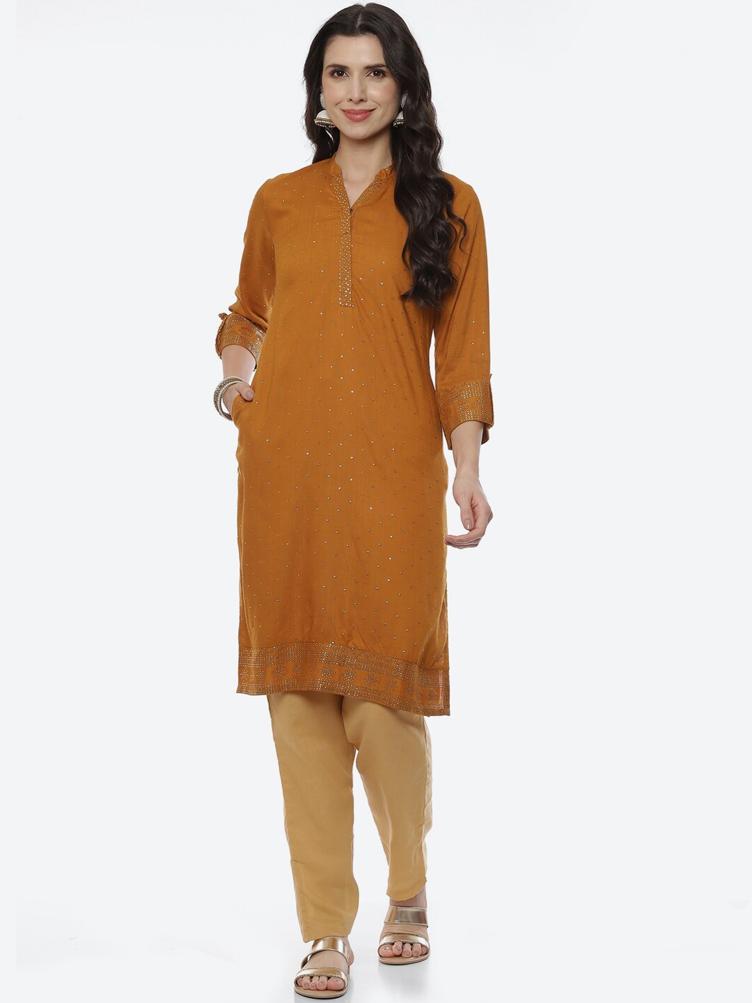 

Rangriti Women Mustard Yellow Kurta