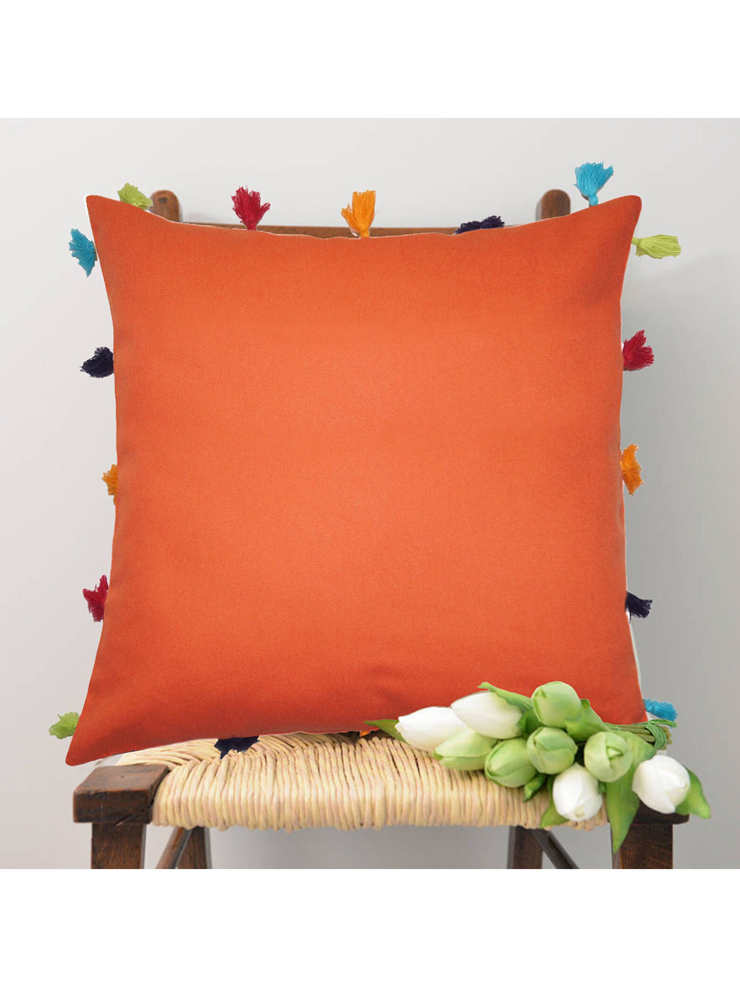 

Lushomes Copper-Toned & Bronze-Toned Set of 3 Square Cushion Covers