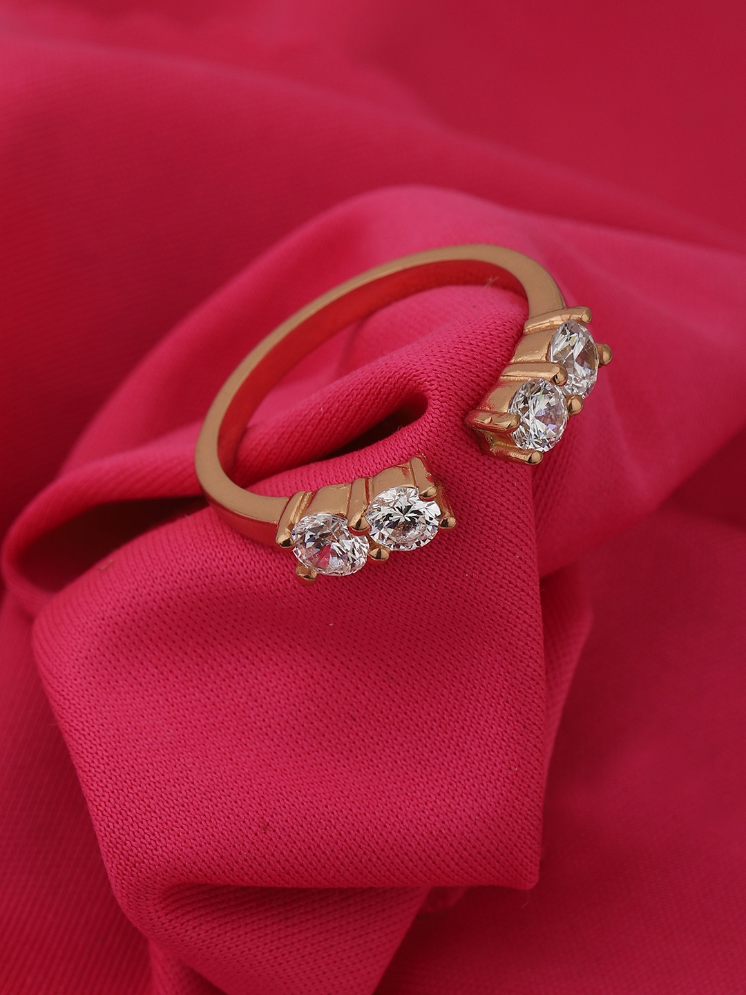 

Carlton London Rose Gold-Plated Adjustable Finger Ring