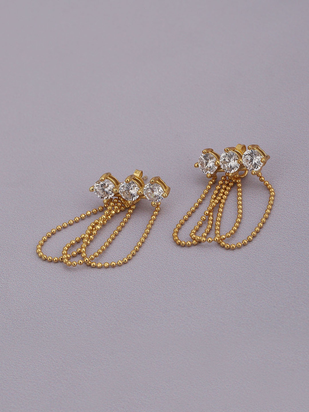 

Carlton London Gold-Toned Contemporary Drop Earrings