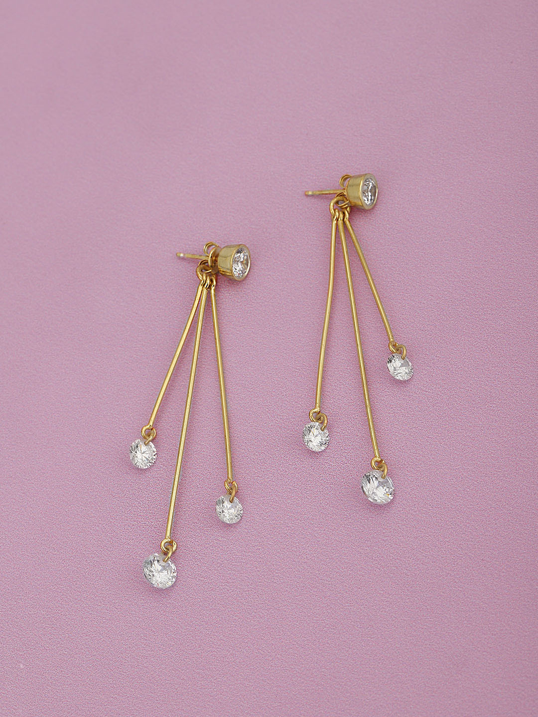 

Carlton London Gold-Toned Contemporary Drop Earrings