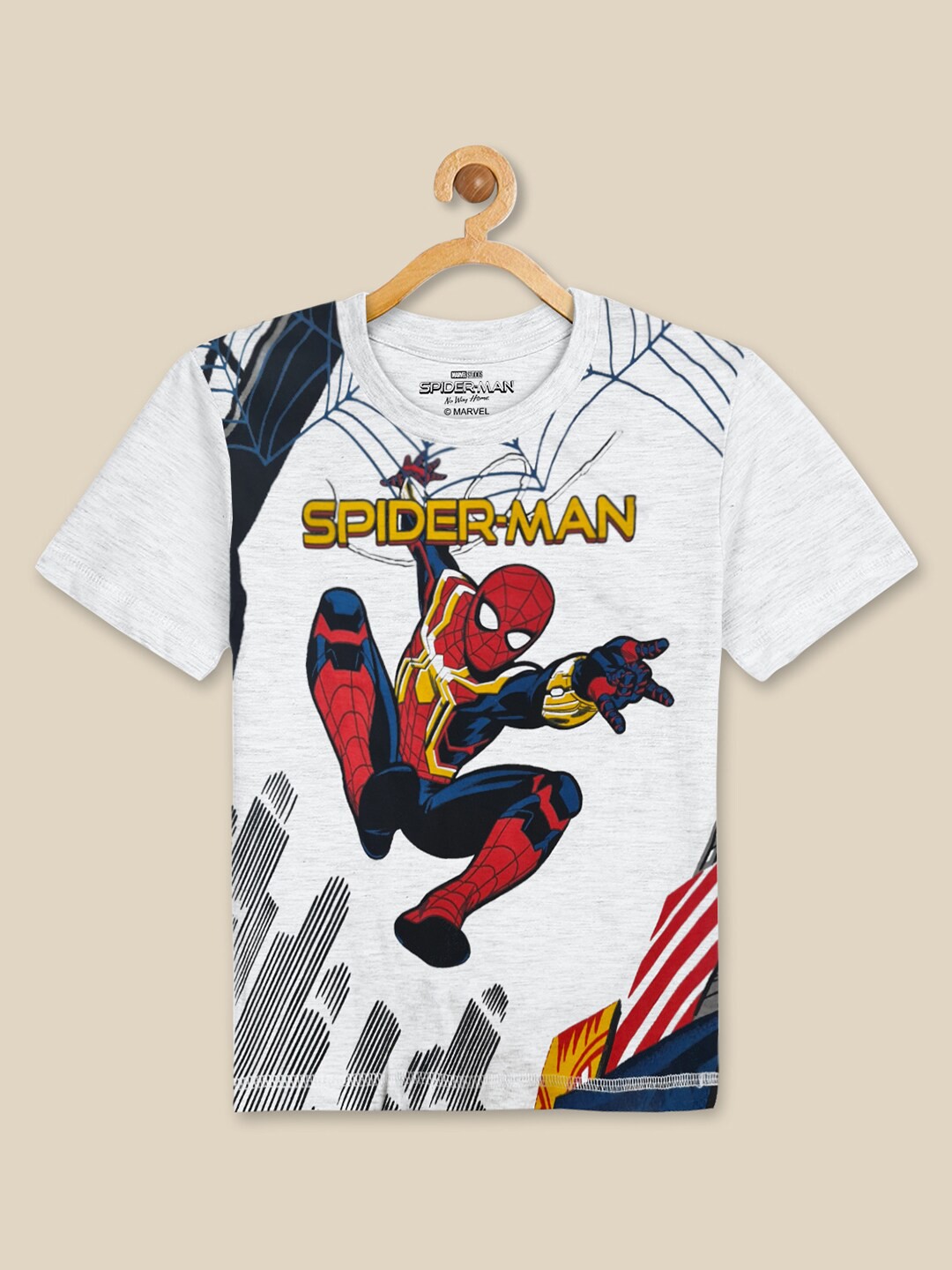 

Kids Ville Boys Grey Spider-Man Printed 100%cotton T-shirt