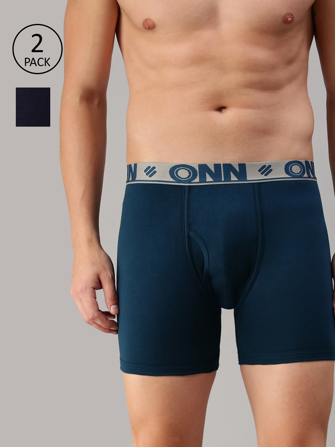 

ONN Men Pack Of 2 Navy Blue Solid Trunk ONN_274_NB_SBLU_2PC
