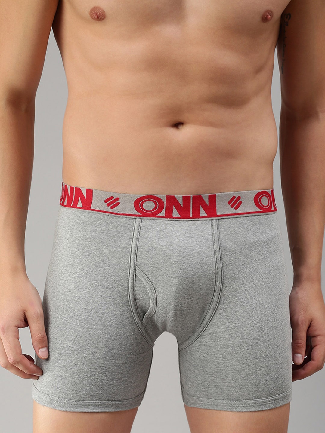 

ONN Men Pack Of 2 Grey Melange Solid Trunk ONN_274_GM_2PC
