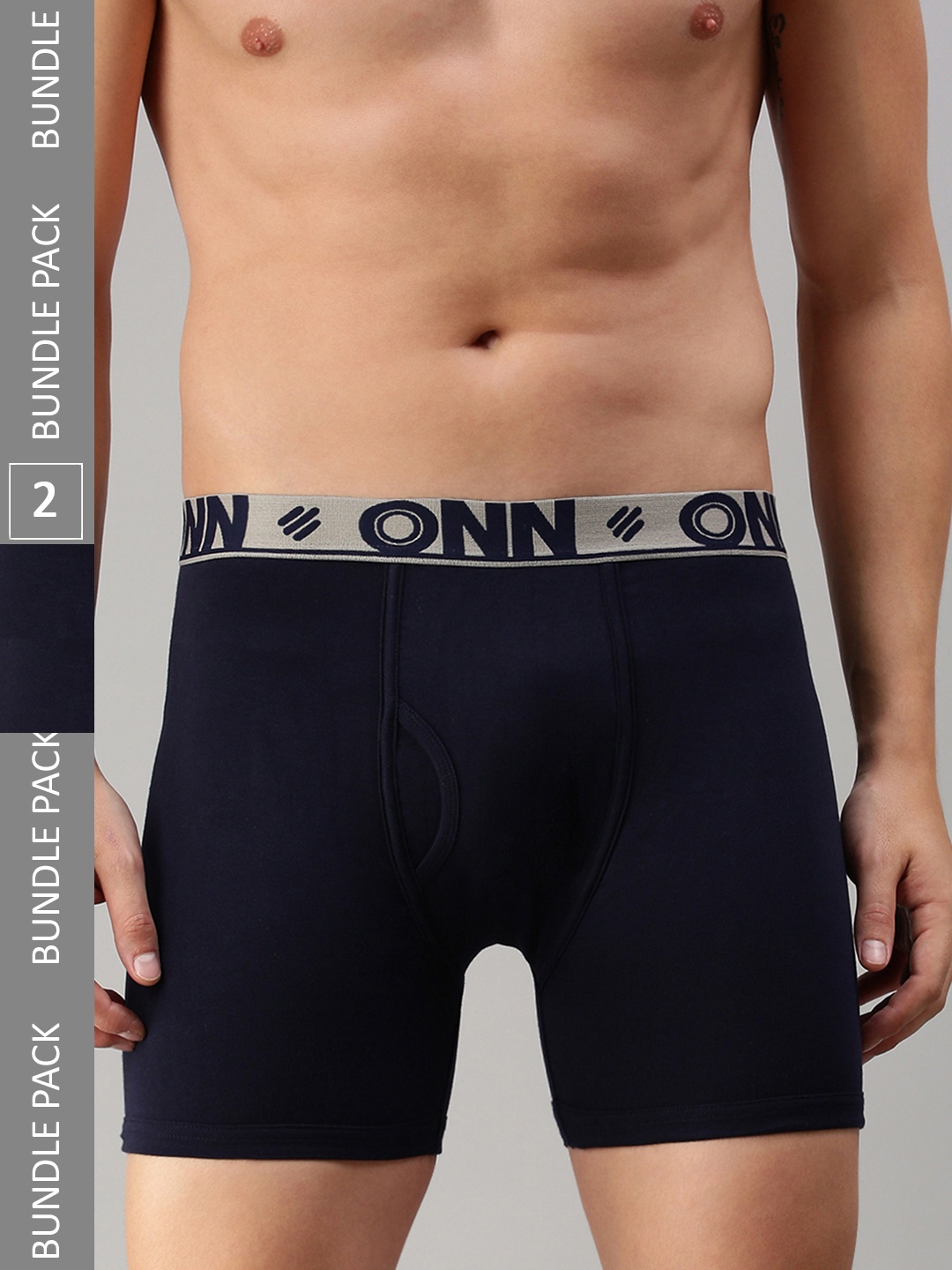 

ONN Set Of 2 Men Navy Blue Solid Trunk ONN_274_NB