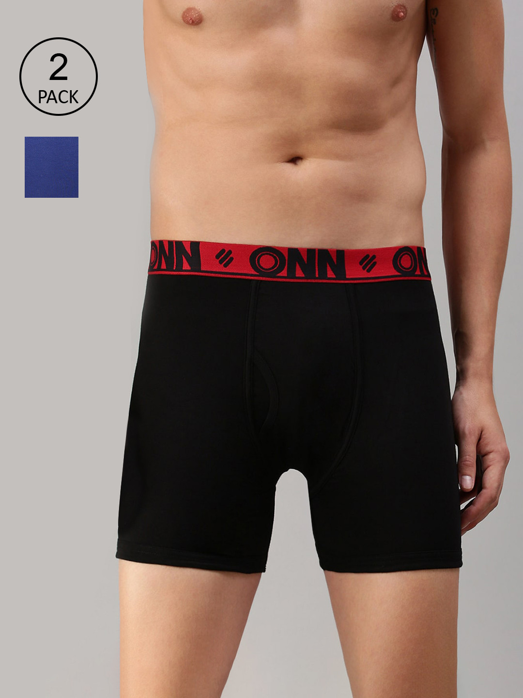 

ONN Men Pack Of 2 Solid Trunks ONN_274_BLK_INKBU, Black
